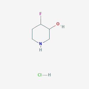 molecular formula C5H11ClFNO B1456399 4-Fluoropiperidin-3-ol hydrochloride CAS No. 1334416-55-5