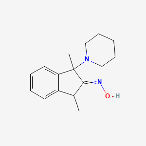 N-[1,3-Dimethyl-1-(piperidin-1-yl)-1,3-dihydro-2H-inden-2-ylidene]hydroxylamine