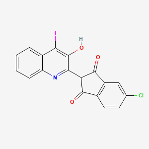 5-Chloro-2-(3-hydroxy-4-iodoquinolin-2-yl)-1H-indene-1,3(2H)-dione