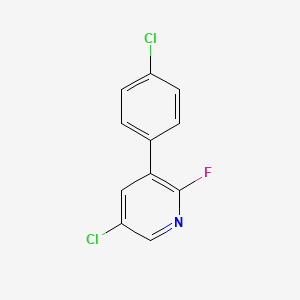 molecular formula C11H6Cl2FN B1456405 5-Chloro-3-(4-chlorophenyl)-2-fluoropyridine CAS No. 1364677-73-5