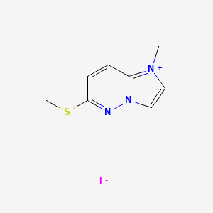 molecular formula C8H10IN3S B14564150 Imidazo[1,2-b]pyridazinium, 1-methyl-6-(methylthio)-, iodide CAS No. 61582-25-0