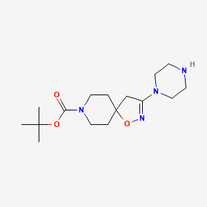 molecular formula C16H28N4O3 B1456417 3-哌嗪-1-氧杂-2,8-二氮杂-螺[4.5]癸-2-烯-8-羧酸叔丁酯 CAS No. 1250999-82-6