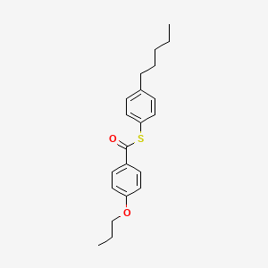 molecular formula C21H26O2S B14564215 S-(4-Pentylphenyl) 4-propoxybenzene-1-carbothioate CAS No. 61518-93-2