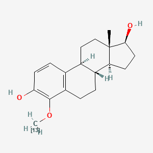 molecular formula C19H26O3 B1456422 (8R,9S,13S,14S,17S)-4-(113C)甲氧基-13-甲基-6,7,8,9,11,12,14,15,16,17-十氢环戊[a]菲-3,17-二醇 CAS No. 1217442-62-0