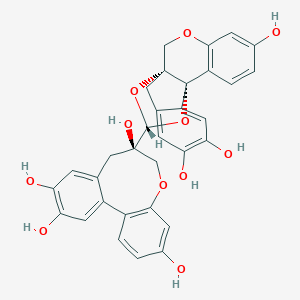 molecular formula C32H26O11 B145643 Protosappanin E1 CAS No. 130233-78-2