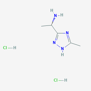 molecular formula C5H12Cl2N4 B1456435 (S)-1-(5-甲基-4H-1,2,4-三唑-3-基)乙胺二盐酸盐 CAS No. 1262751-42-7