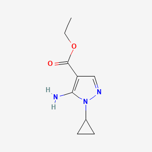 molecular formula C9H13N3O2 B1456447 5-氨基-1-环丙基-1H-吡唑-4-羧酸乙酯 CAS No. 950859-90-2