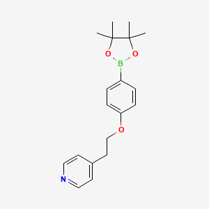 molecular formula C19H24BNO3 B1456451 4-{2-[4-(4,4,5,5-Tetramethyl-1,3,2-dioxaborolan-2-yl)phenoxy]ethyl}pyridine CAS No. 1312479-13-2