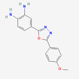 molecular formula C15H14N4O2 B1456453 4-[5-(4-Methoxy-phenyl)-[1,3,4]oxadiazol-2-yl]-benzene-1,2-diamine CAS No. 1137671-57-8