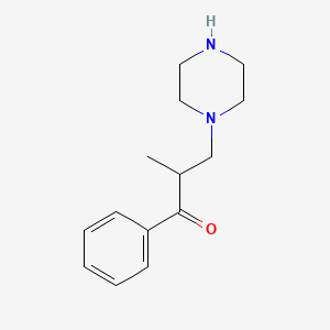 molecular formula C14H20N2O B14564540 2-Methyl-1-phenyl-3-(piperazin-1-yl)propan-1-one CAS No. 61808-98-8