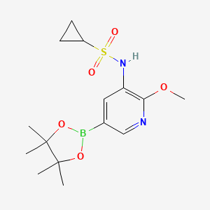 molecular formula C15H23BN2O5S B1456459 N-(2-甲氧基-5-(4,4,5,5-四甲基-1,3,2-二氧杂硼环-2-基)吡啶-3-基)环丙烷磺酰胺 CAS No. 1083326-71-9
