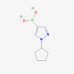 molecular formula C8H13BN2O2 B1456460 1-环戊基-1H-吡唑-4-硼酸 CAS No. 1416786-06-5