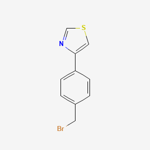 molecular formula C10H8BrNS B1456461 4-(4-Bromomethyl-phenyl)-thiazole CAS No. 1859084-24-4