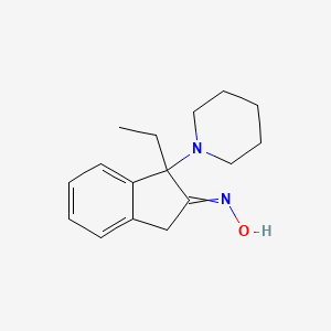 N-[1-Ethyl-1-(piperidin-1-yl)-1,3-dihydro-2H-inden-2-ylidene]hydroxylamine