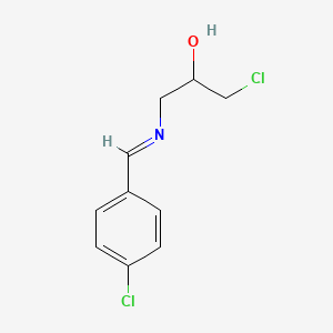 molecular formula C10H11Cl2NO B1456469 (R)-1-chloro-3-{[(4-chlorophenyl)methylene]amino}propan-2-ol CAS No. 1345879-87-9