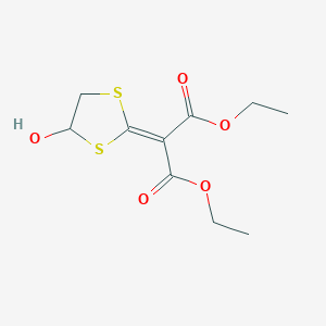 molecular formula C10H14O5S2 B14564846 Diethyl (4-hydroxy-1,3-dithiolan-2-ylidene)propanedioate CAS No. 61839-14-3