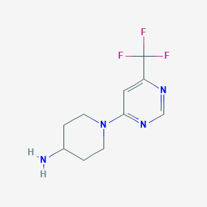 molecular formula C10H13F3N4 B1456485 1-[6-(三氟甲基)嘧啶-4-基]哌啶-4-胺 CAS No. 1329748-53-9