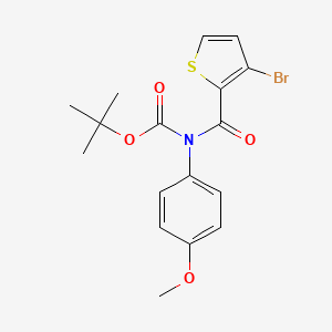 molecular formula C17H18BrNO4S B1456488 叔丁基 (3-溴噻吩-2-羰基)-(4-甲氧基苯基)氨基甲酸酯 CAS No. 1338543-47-7