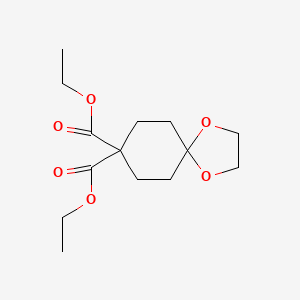 molecular formula C14H22O6 B1456504 二乙基 1,4-二氧杂螺[4.5]癸烷-8,8-二羧酸酯 CAS No. 1256546-71-0