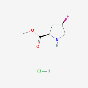 molecular formula C6H11ClFNO2 B1456508 (2R,4R)-甲基 4-氟吡咯烷-2-羧酸盐盐酸盐 CAS No. 1445948-46-8