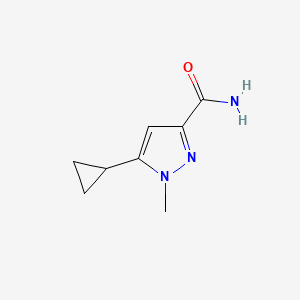 molecular formula C8H11N3O B1456517 5-环丙基-1-甲基-1H-吡唑-3-甲酰胺 CAS No. 1864712-18-4