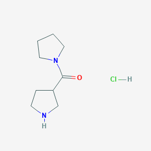 molecular formula C9H17ClN2O B1456519 吡咯烷-1-基(吡咯烷-3-基)甲酮盐酸盐 CAS No. 1315592-48-3