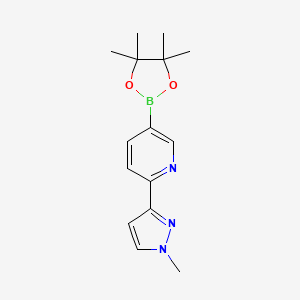 molecular formula C15H20BN3O2 B1456530 2-(1-甲基-1H-吡唑-3-基)-5-(4,4,5,5-四甲基-1,3,2-二氧杂硼环-2-基)吡啶 CAS No. 1319258-04-2