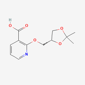 molecular formula C12H15NO5 B1456534 (R)-2-((2,2-二甲基-1,3-二氧戊环-4-基)甲氧基)烟酸 CAS No. 1219446-76-0