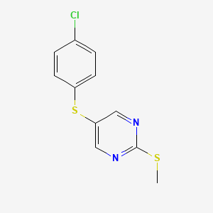 Pyrimidine, 5-[(4-chlorophenyl)thio]-2-(methylthio)-