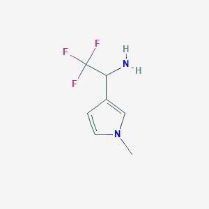 molecular formula C7H9F3N2 B1456550 2,2,2-三氟-1-(1-甲基-1H-吡咯-3-基)乙基胺 CAS No. 511522-47-7