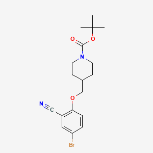 molecular formula C18H23BrN2O3 B1456553 Tert-butyl 4-((4-bromo-2-cyanophenoxy)methyl)piperidine-1-carboxylate CAS No. 1426921-34-7
