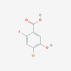 molecular formula C7H4BrFO3 B1456557 4-Bromo-2-fluoro-5-hydroxybenzoic acid CAS No. 91659-18-6