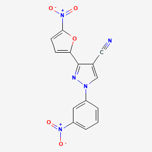 3-(5-Nitrofuran-2-yl)-1-(3-nitrophenyl)-1H-pyrazole-4-carbonitrile