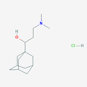 molecular formula C15H28ClNO B145656 1-ADAMANTANEMETHANOL, alpha-(2-DIMETHYLAMINOETHYL)-, HYDROCHLORIDE CAS No. 31878-59-8