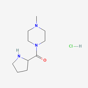 molecular formula C10H20ClN3O B1456561 (4-Methyl-1-piperazinyl)(2-pyrrolidinyl)methanone hydrochloride CAS No. 1236260-93-7