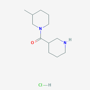 molecular formula C12H23ClN2O B1456562 (3-Methyl-1-piperidinyl)(3-piperidinyl)methanone hydrochloride CAS No. 1220034-94-5