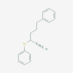 [(6-Phenylhex-1-yn-3-yl)selanyl]benzene