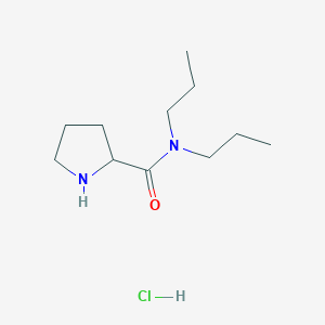 molecular formula C11H23ClN2O B1456569 盐酸二丙基-2-吡咯烷甲酰胺 CAS No. 1236263-40-3