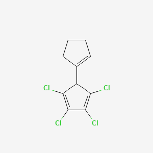 molecular formula C10H8Cl4 B14566047 1,2,3,4-Tetrachloro-5-(cyclopenten-1-yl)cyclopenta-1,3-diene CAS No. 61355-26-8