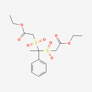 Acetic acid, 2,2'-[(1-phenylethylidene)bis(sulfonyl)]bis-, diethyl ester