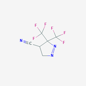 3H-Pyrazole-4-carbonitrile, 4,5-dihydro-3,3-bis(trifluoromethyl)-