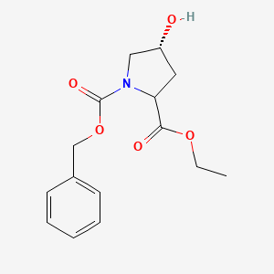 molecular formula C15H19NO5 B1456628 (4R)-1-Benzyl 2-ethyl 4-hydroxypyrrolidine-1,2-dicarboxylate CAS No. 103667-57-8