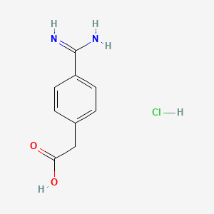 molecular formula C9H11ClN2O2 B1456633 2-(4-Carbamimidoylphenyl)acetic acid hydrochloride CAS No. 52798-09-1