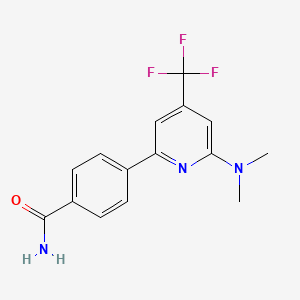 molecular formula C15H14F3N3O B1456639 4-(6-Dimethylamino-4-trifluoromethyl-pyridin-2-YL)-benzamide CAS No. 1208082-00-1