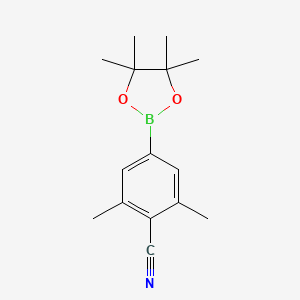 molecular formula C15H20BNO2 B1456641 2,6-Dimethyl-4-(4,4,5,5-tetramethyl-1,3,2-dioxaborolan-2-YL)benzonitrile CAS No. 1111096-09-3