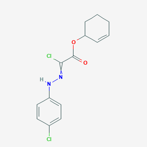 Cyclohex-2-en-1-yl chloro[2-(4-chlorophenyl)hydrazinylidene]acetate