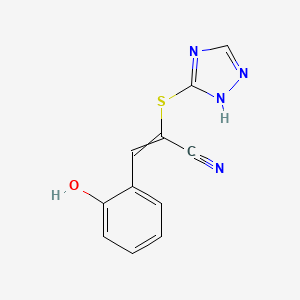 3-(2-Hydroxyphenyl)-2-[(1H-1,2,4-triazol-5-yl)sulfanyl]prop-2-enenitrile