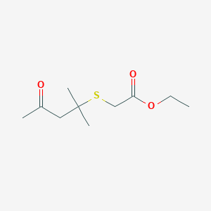 Acetic acid, [(1,1-dimethyl-3-oxobutyl)thio]-, ethyl ester