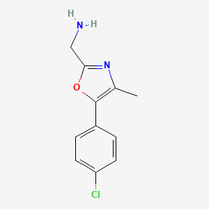 molecular formula C11H11ClN2O B1456662 [5-(4-氯苯基)-4-甲基-1,3-恶唑-2-基]甲胺 CAS No. 1226210-63-4