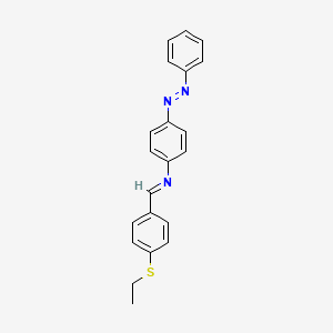 (E)-1-[4-(Ethylsulfanyl)phenyl]-N-{4-[(E)-phenyldiazenyl]phenyl}methanimine